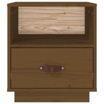 Epix Pine Wood Bedside Cabinet With 1 Drawer In Honey Brown