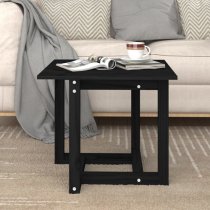 Delaney Square Pine Wood Coffee Table In Black