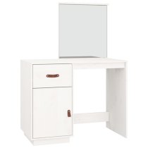 Giovanni Pine Wood Dressing Table With Mirror In White