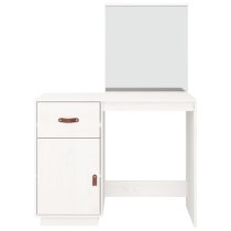 Giovanni Pine Wood Dressing Table With Mirror In White