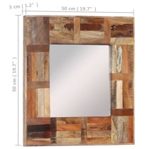 Ubaldo Square Reclaimed Wood Wall Mirror In Multicolour