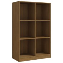 Taban Pinewood Bookcase With 6 Shelves In Honey Brown