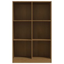 Taban Pinewood Bookcase With 6 Shelves In Honey Brown