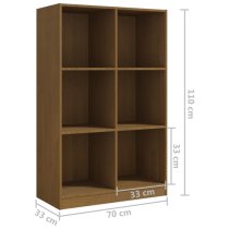 Taban Pinewood Bookcase With 6 Shelves In Honey Brown