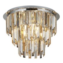 Clarissa Glass Flush Ceiling Light In Chrome