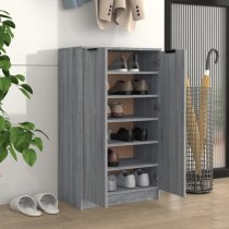 Avory Shoe Storage Cabinet With 2 Doors In Grey Sonoma Oak