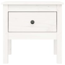 Ciella Pine Wood Side Table With 1 Drawer In White