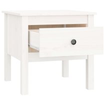 Ciella Pine Wood Side Table With 1 Drawer In White