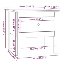 Ciella Pine Wood Side Table With 1 Drawer In White