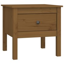 Ciella Pine Wood Side Table With 1 Drawer In Honey Brown