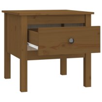 Ciella Pine Wood Side Table With 1 Drawer In Honey Brown