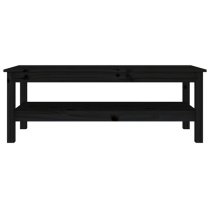 Edita Pine Wood Coffee Table With Undershelf In Black