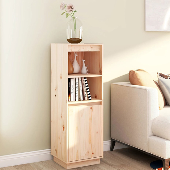 Bowie Pine Wood Storage Cabinet With 1 Door In Natural