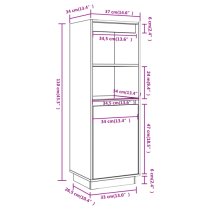 Bowie Pine Wood Storage Cabinet With 1 Door In White