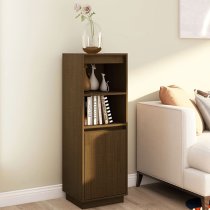 Bowie Pine Wood Storage Cabinet With 1 Door In Honey Brown