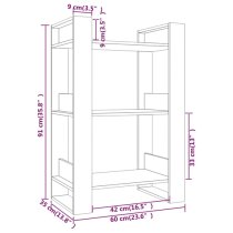 Dylon Pine Wood Bookcase And Room Divider In Natural