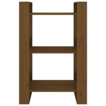 Dylon Pine Wood Bookcase And Room Divider In Honey Brown