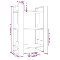 Dylon Pine Wood Bookcase And Room Divider In Honey Brown