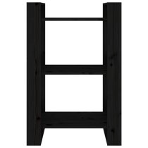 Dylon Pine Wood Bookcase And Room Divider In Black