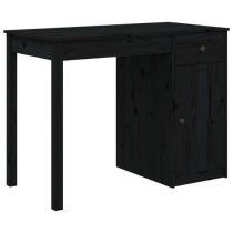 Finlay Pine Wood Laptop Desk With 1 Door 1 Drawer In Black