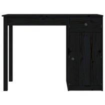 Finlay Pine Wood Laptop Desk With 1 Door 1 Drawer In Black