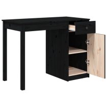 Finlay Pine Wood Laptop Desk With 1 Door 1 Drawer In Black