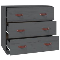 Belint Solid Pine Wood Chest Of 3 Drawers In Grey