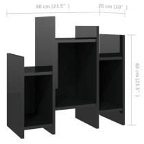 Faxon High Gloss Side Table In With 6 Shelves In Black