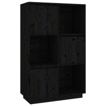 Colix Pine Wood Storage Cabinet With 3 Doors In Black