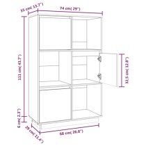 Colix Pine Wood Storage Cabinet With 3 Doors In Black