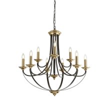 Belfry 9 Lights Pendant Light In Dark Bronze And Brass