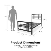 Burma Metal Single Bed In Black