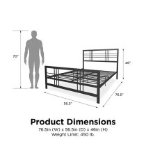 Burma Metal Double Bed In Black