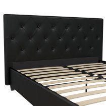 Dakotas Faux Leather Double Bed In Black