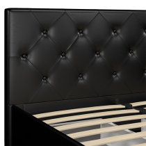 Dakotas Faux Leather Double Bed With 4 Drawers In Black