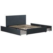 Kingston Fabric Double Bed With 4 Drawers In Navy