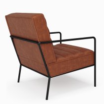 Barth Faux Leather Accent Chair In Rust With Black Legs