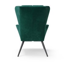 Dalia Velvet Accent Chair With Black Legs In Green