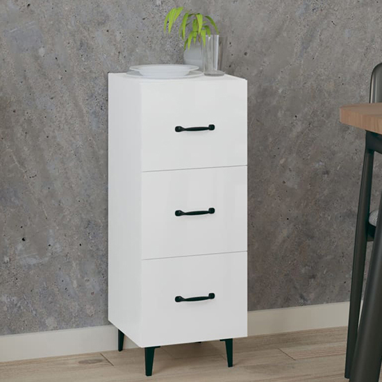 Radko High Gloss Chest Of 3 Drawers In White