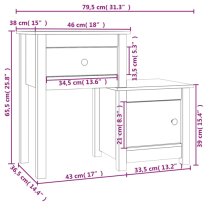 Tadria Pinewood Bedside Cabinet With 1 Door 1 Drawer In Natural