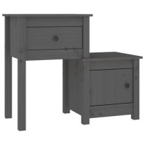 Tadria Pinewood Bedside Cabinet With 1 Door 1 Drawer In Grey