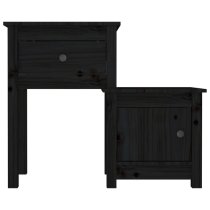 Tadria Pinewood Bedside Cabinet With 1 Door 1 Drawer In Black