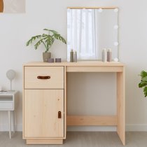 Panas Pinewood Dressing Table In Natural With LED Lights