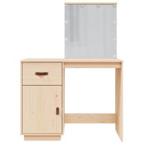 Panas Pinewood Dressing Table In Natural With LED Lights