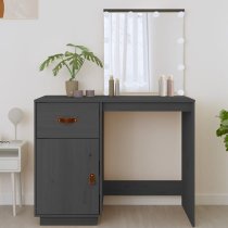 Panas Pinewood Dressing Table In Grey With LED Lights