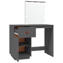 Panas Pinewood Dressing Table In Grey With LED Lights