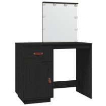 Panas Pinewood Dressing Table In Black With LED Lights