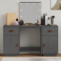 Quella Pinewood Dressing Table In Grey With LED Lights