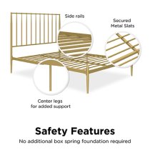 Giulio Metal Double Bed In Gold