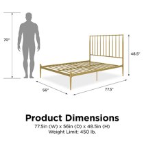 Giulio Metal Double Bed In Gold